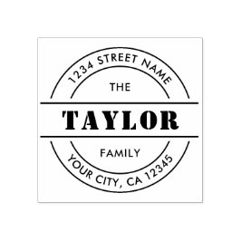 自モダン分のラウンド差出人住所の作成 ラバースタンプ