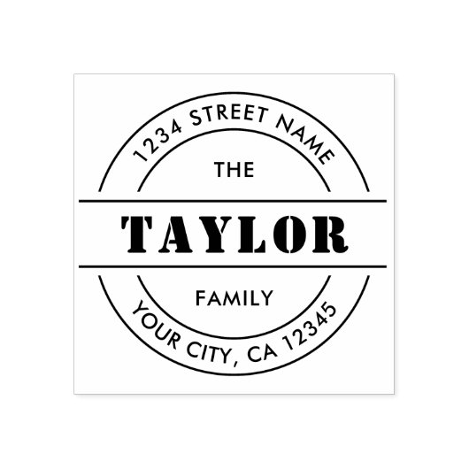 自モダン分のラウンド差出人住所の作成 ラバースタンプ (インプリント)