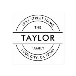 自モダン分のラウンド差出人住所の作成 ラバースタンプ