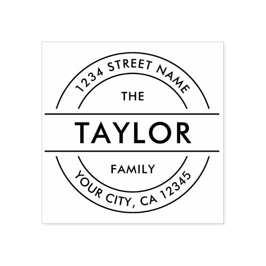 自モダン分のラウンド差出人住所の作成 ラバースタンプ (インプリント)