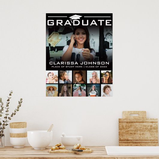 自モダン分の卒業写真コラージュの作成 ポスター (キッチン)