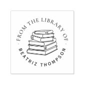 自モダン自カスタムの図書館の丸本 セルフインキングスタンプ (デザイン)