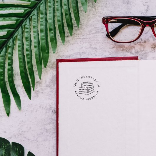 自モダン自カスタムの図書館の丸本 セルフインキングスタンプ