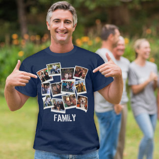 自ユニーク分の写真フレームのコラージュ Tシャツ