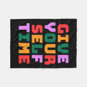 自与え身タイムステッカー フリースブランケット (正面(横))