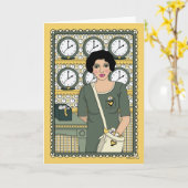 自与え身Time_C_Greetingカード カード (黄色い花)