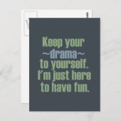 自保分のドラマ。私はおもしろいを持つためにここにいる。 ポストカード (正面/裏面)