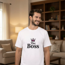 自信あふれる男性向けグラフィックTシャツ、リーダーへのギフト