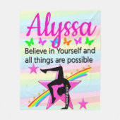 自信じ体操デザイン フリースブランケット (正面)