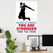 自信じ分のアートでバスケッやる気を起こさせるトル ポスター (ホームオフィス)