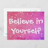 自信じ分のピンクの輝く《写真》ぼけ味はがき ポストカード (正面/裏面)