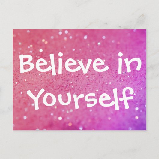 自信じ分のピンクの輝く《写真》ぼけ味はがき ポストカード (正面)