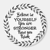 自信じ分の引用文感動的の葉 マグネット (正面)