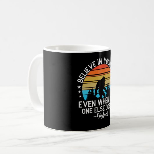 自信じ分の意欲の夕焼け コーヒーマグカップ (正面左)