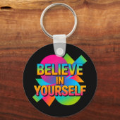 自信じ分の贈り物やる気を起こさせるで キーホルダー (正面)