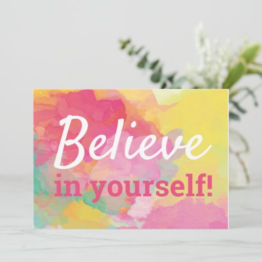 自信じ感動的分の引用文水の色 サンキューカード (スタンド正面)