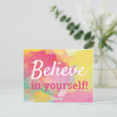 自信じ感動的分の引用文水の色 ポストカード (スタンド正面)