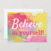 自信じ感動的分の引用文水の色 ポストカード (正面/裏面)