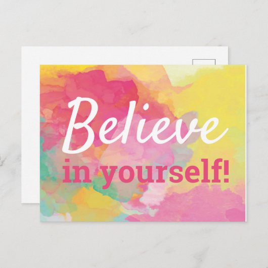 自信じ感動的分の引用文水の色 ポストカード (正面/裏面)