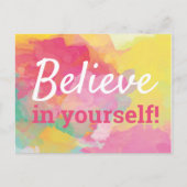 自信じ感動的分の引用文水の色 ポストカード (正面)