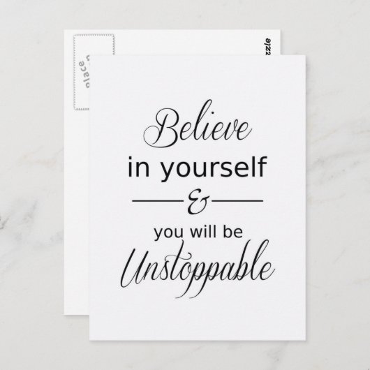 自信じ感動的身の引用文はがき ポストカード (正面/裏面)