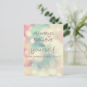 自信じ感動的身の引用文はがき ポストカード (スタンド正面)