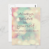 自信じ感動的身の引用文はがき ポストカード (正面/裏面)