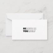 自信じ身でやる気を起こさせるは ノートカード (裏面)