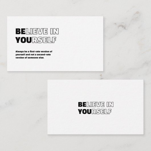 自信じ身でやる気を起こさせるは ノートカード (正面/裏面)