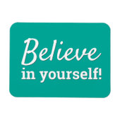 自信じ身でティール(緑がかった色)インスピレーションやる気を起こさせる マグネット (横)