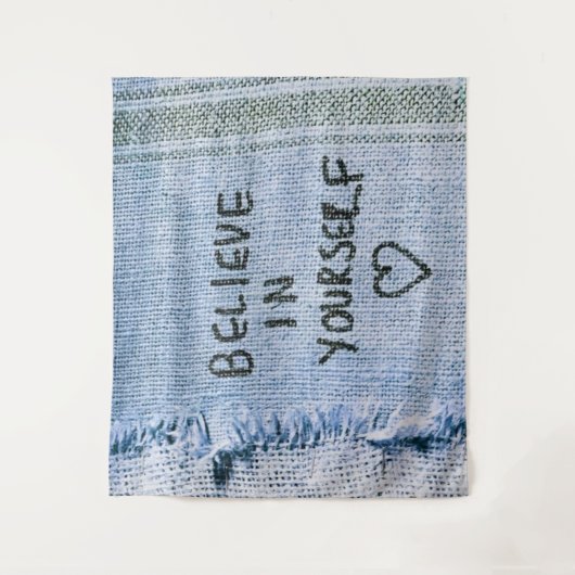 自信じ身でブルー・デニやる気を起こさせるム タペストリー (正面)