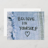 自信じ身でブルー・デニやる気を起こさせるム ポストカード (正面/裏面)