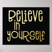 自信じ身でモトヴァショナルブラックラグジュアリー 箔ポスター (正面)