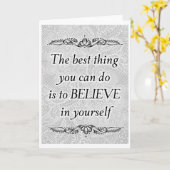 自信じ身で – エレガント引用文 カード (黄色い花)