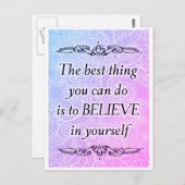 自信じ身で – エレガント引用文 ポストカード (正面/裏面)