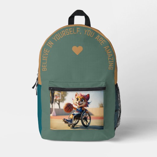 自信じ身で… プリントバックパック (正面)