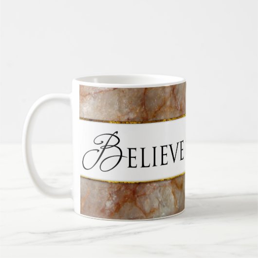 自信じ身で – 大理石の影響 コーヒーマグカップ (左)