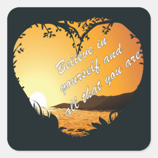 自信じ身で – 感動的ハート スクエアシール