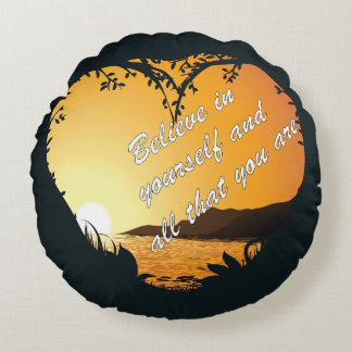 自信じ身で – 感動的ハート ラウンドクッション