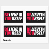 自信じ身で 長方形シール (シート)