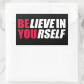 自信じ身で 長方形シール (バッグ)