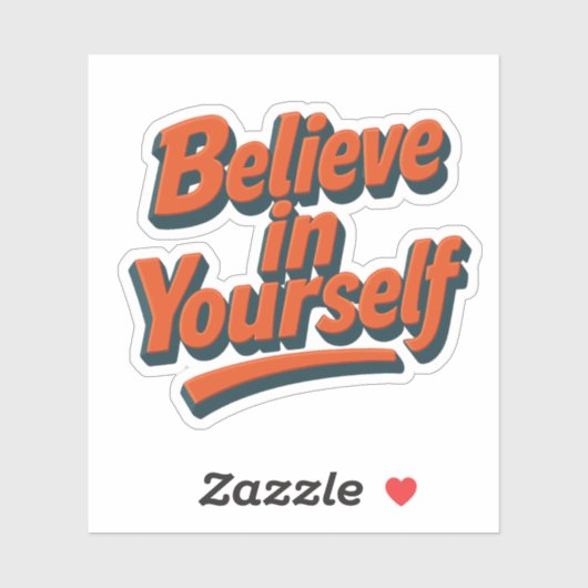 自信じ身で – 3Dはっきりしたタイポグラフィ シール (シート)