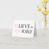 自信じ身で – Be Youモチベーション引用文ミーム カード (黄色い花)