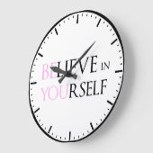 自信じ身で – Be Youモチベーション引用文ミーム ラージ壁時計 (傾斜)