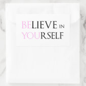 自信じ身で – Be Youモチベーション引用文ミーム 長方形シール (バッグ)