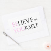 自信じ身で – Be Youモチベーション引用文ミーム 長方形シール (封筒)