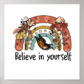 自信じ身にやる気を起こさせる虹の花 ポスター (正面)