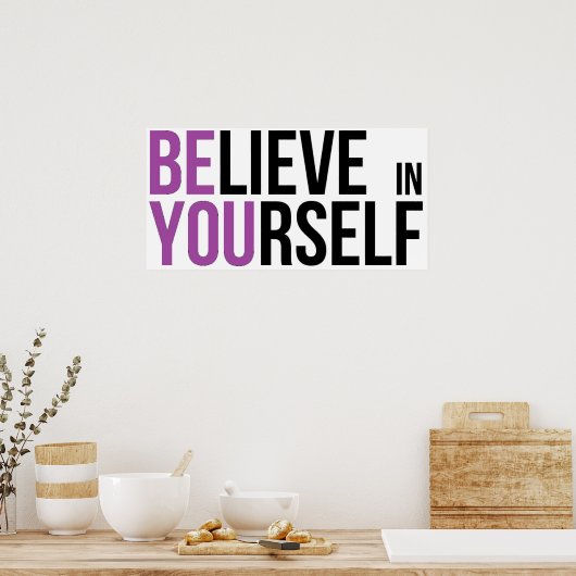 自信じ身に生きるやる気を起こさせる知恵 ポスター (キッチン)