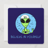 自信じ身のエイリアングリーティングカード シーズンカード (正面)