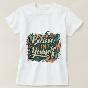 自信じ身のタイポグラフィTシャツ Tシャツ